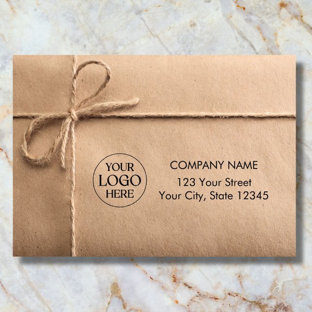 Personalized Company Business Logo Modern Address Self-inking Stamp (In situ 1)
