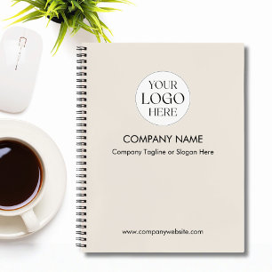 Personalized Company Business Logo Template Beige Notebook