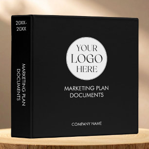 Personalized Company Business Logo Template Black Binder