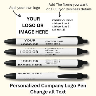 Personalized Company Details & Logo Black Ink Pen