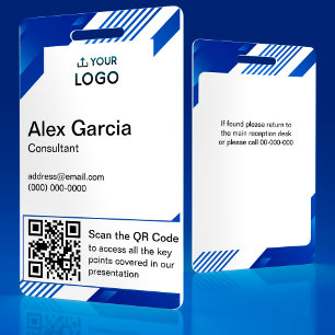 Personalized Company Employee Logo & QR Code Badge