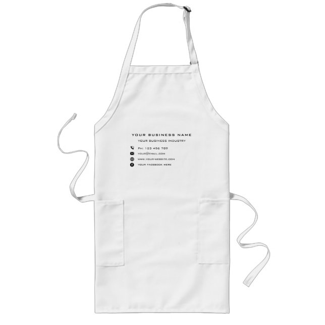 Personalized Company Info Business Apron Template (Front)