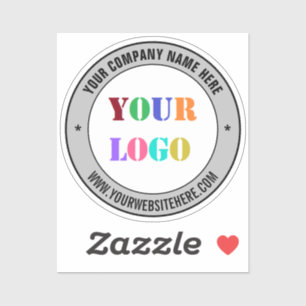Personalized Company Logo and Text Round Sticker