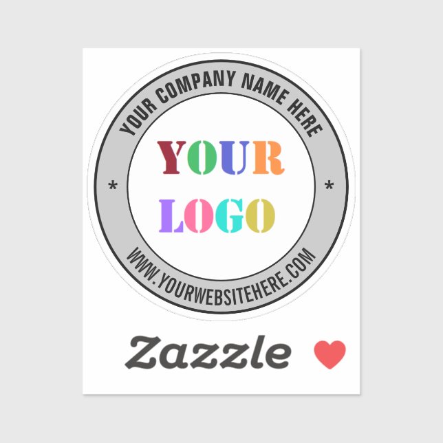Personalized Company Logo and Text Round Sticker (Sheet)