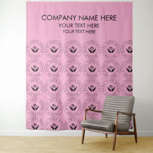 Personalized Company Logo Backdrop for Business Tapestry