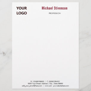 Personalized Company Logo Info Business Letterhead