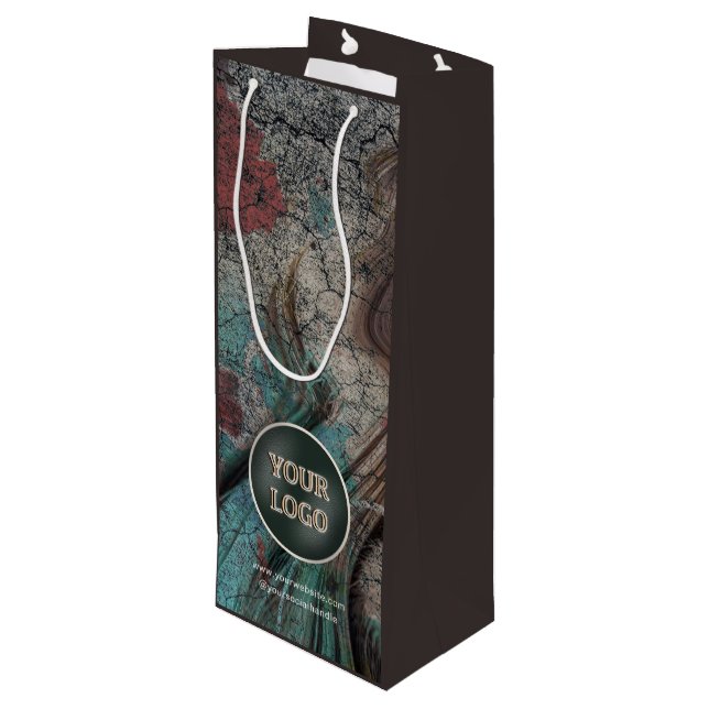 Personalized Company Logo | Own Brand Packaging Wine Gift Bag (Back Angled)