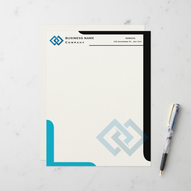 Personalized Company Logo Professional Letterhead (Front/Back In Situ)
