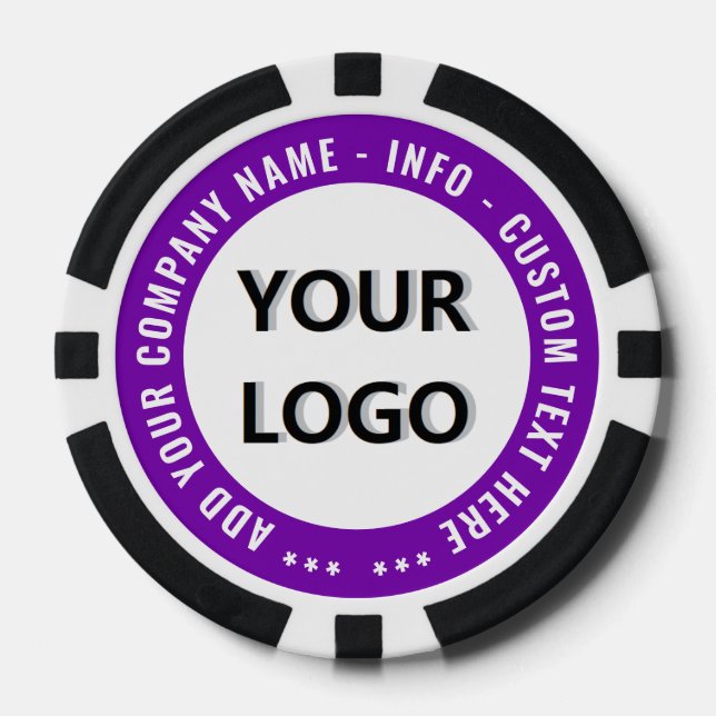 Personalized Company Logo Text Branded Poker Chips (Front)