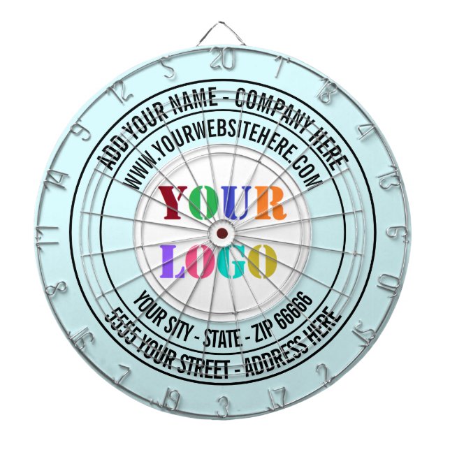 Personalized Company Logo Text Dart Board Template (Front)