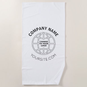 PERSONALIZED COMPANY LOGO WEB ADDRESS BEACH TOWEL