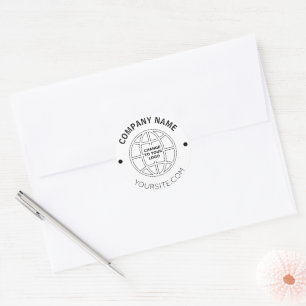 PERSONALIZED COMPANY LOGO WEB ADDRESS CLASSIC ROU ROUND STICKER