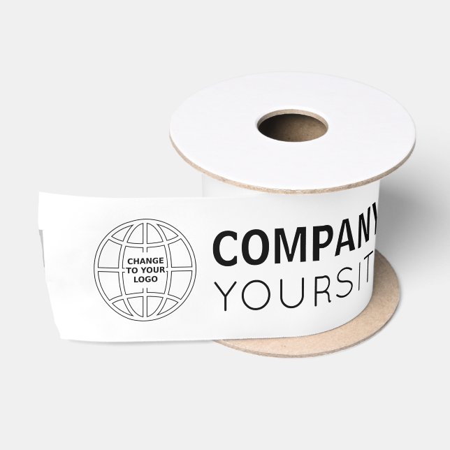 PERSONALIZED COMPANY LOGO WEB ADDRESS SATIN RIBBON (Spool)