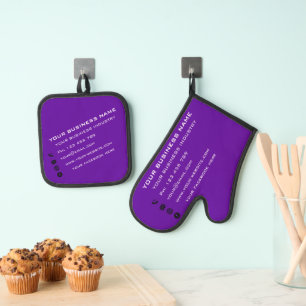 Personalized Company Oven Mitt & Pot Holder Set