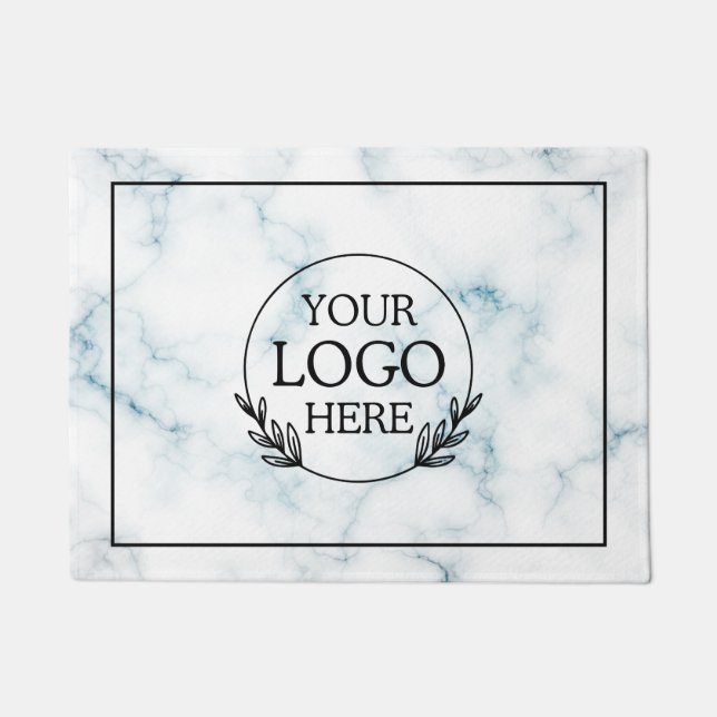 Personalized Company Welcome Mat with  Logo Here (Front)