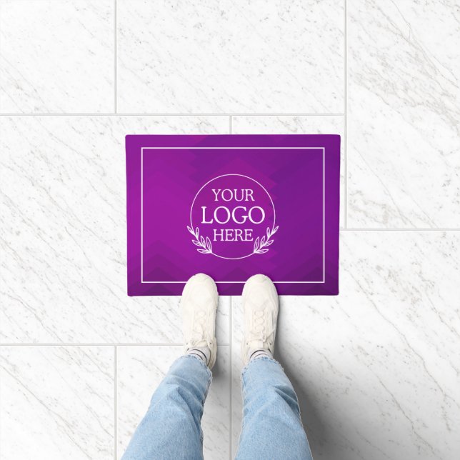 Personalized Company Welcome Mat with  Logo Here (Indoor)