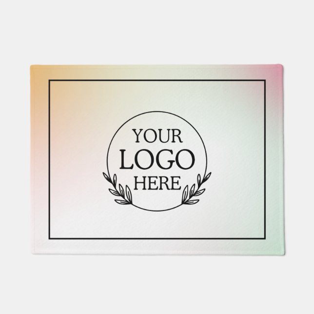 Personalized Company Welcome Mat with  Logo Here (Front)