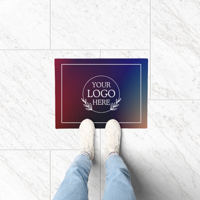 Personalized Company Welcome Mat with  Logo Here (Indoor)