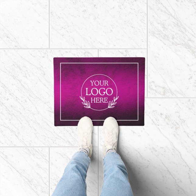 Personalized Company Welcome Mat with  Logo Here (Indoor)