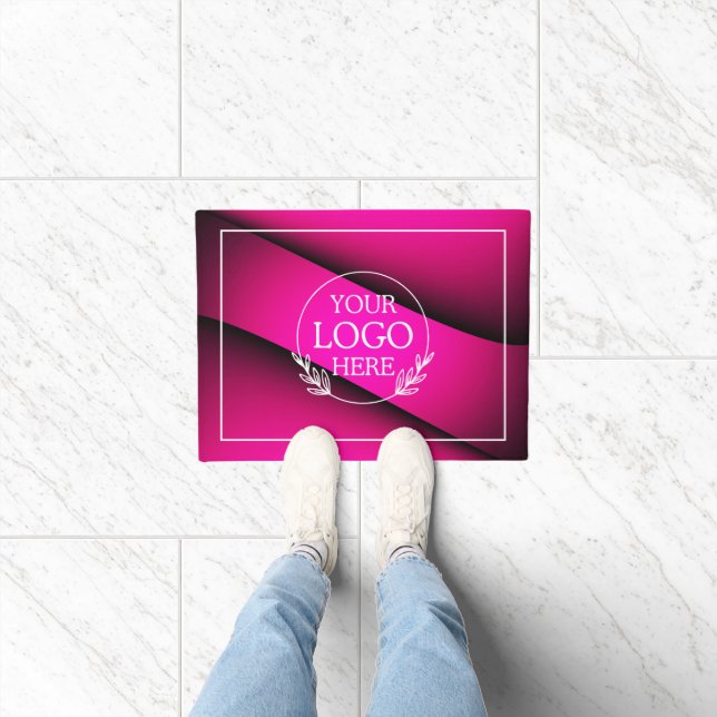 Personalized Company Welcome Mat with  Logo Here (Indoor)