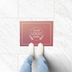 Personalized Company Welcome Mat with  Logo Here