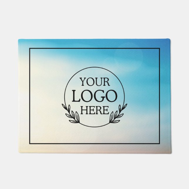 Personalized Company Welcome Mat with  Logo Here (Front)