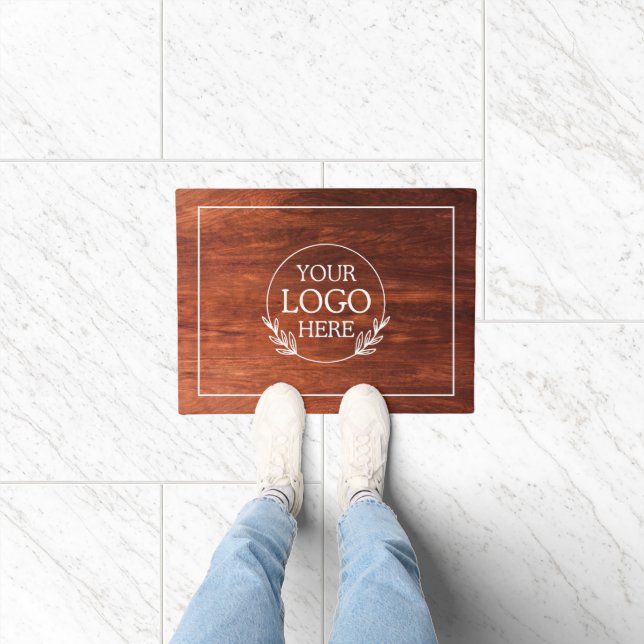 Personalized Company Welcome Mat with  Logo Here (Indoor)