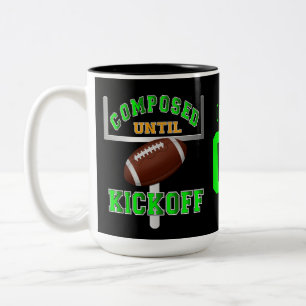 Personalized Composed Until Kickoff Football Two-Tone Coffee Mug
