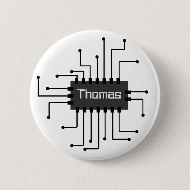 Personalized Computer IC Chip Image 2 Inch Round Button (Front)