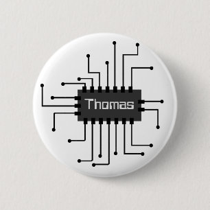 Personalized Computer IC Chip Image 2 Inch Round Button