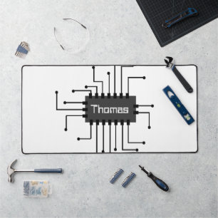 Personalized Computer IC Chip Image Desk Mat