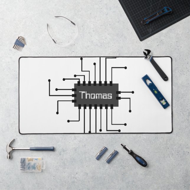 Personalized Computer IC Chip Image Desk Mat (Workstation)