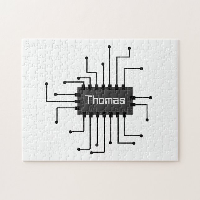 Personalized Computer IC Chip Image Jigsaw Puzzle (Horizontal)