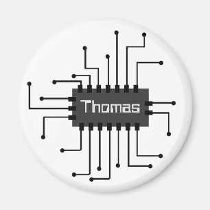 Personalized Computer IC Chip Image Magnet