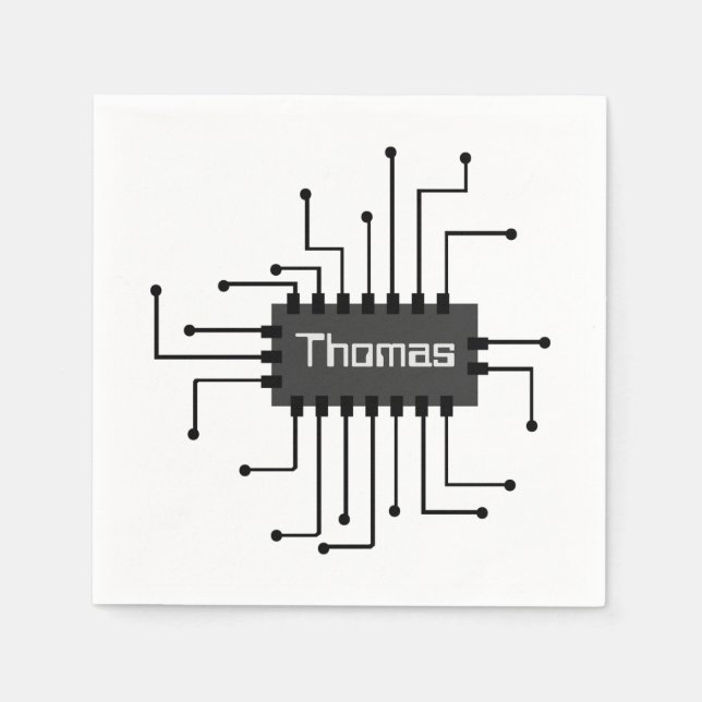 Personalized Computer IC Chip Image Napkin (Front)