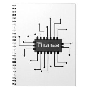 Personalized Computer IC Chip Image Notebook