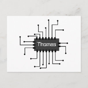 Personalized Computer IC Chip Image Postcard