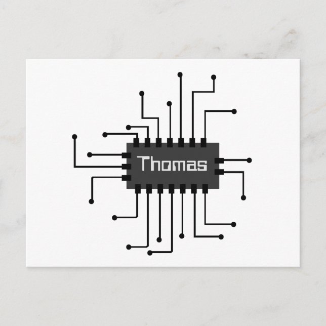 Personalized Computer IC Chip Image Postcard (Front)