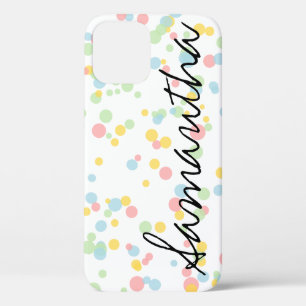 Personalized confetti dot pattern iPhone 12 case