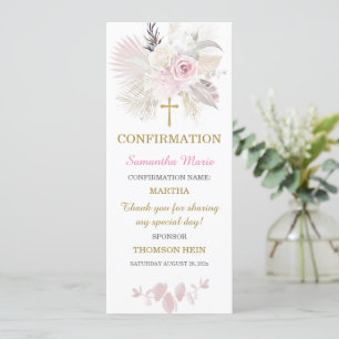 Personalized  Confirmation Girl Prayer  Card