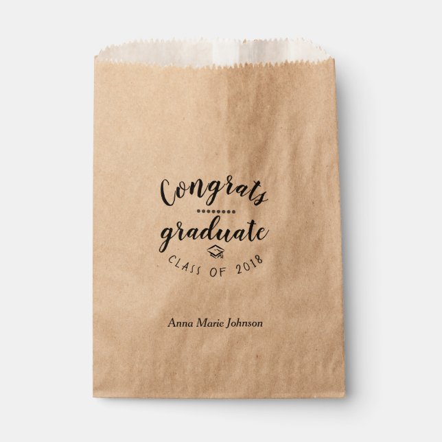 Personalized Congrats Graduate Favour Bag (Front)