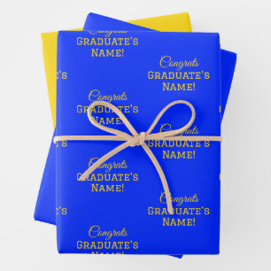 Personalized Congrats Graduate Name! Large Print Wrapping Paper Sheet