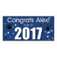 Personalized Congrats Graduate Party Banner Blue