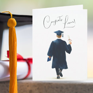 Personalized Congrats Graduation Man Card