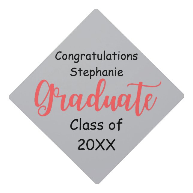 Personalized Congratulations Graduate Year Name Graduation Cap Topper (Front)