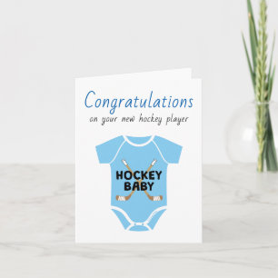 Personalized Congratulations Hockey Baby Shower Card