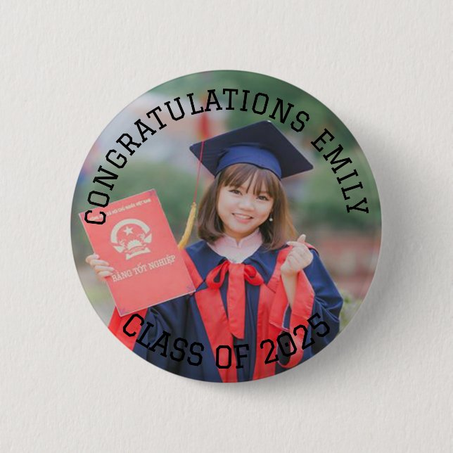 Personalized Congratulations Name Age class of 2 Inch Round Button (Front)