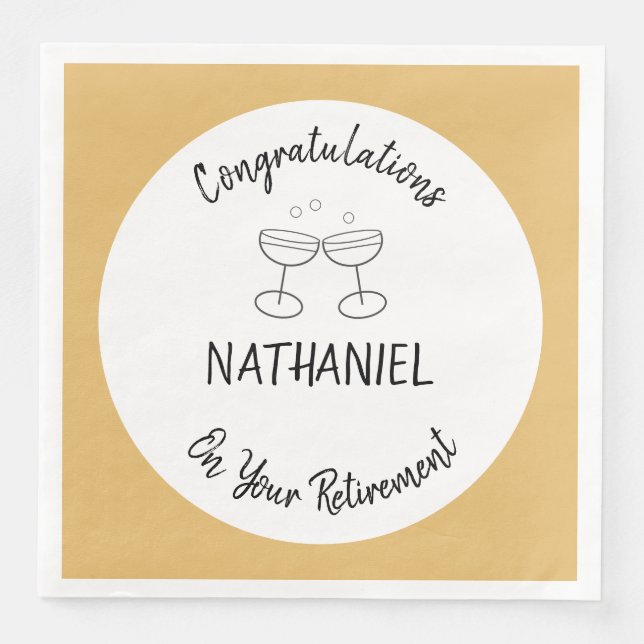 Personalized Congratulations On Your Retirement Napkin (Front)