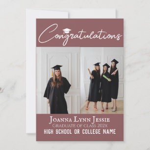Personalized Congratulations script Graduate Photo Card