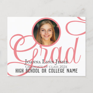 Personalized Congratulations script Graduate Photo Postcard